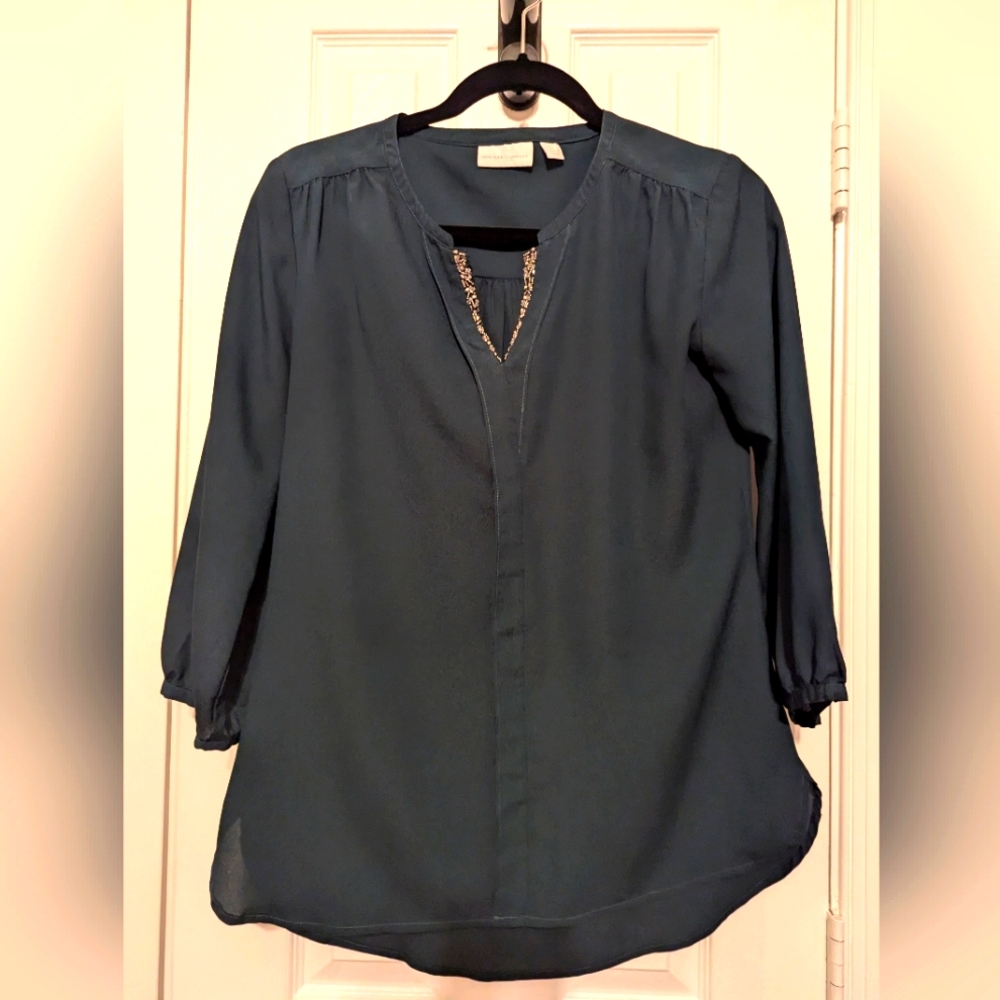 Green beaded blouse
